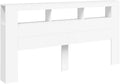VidaXL Hoofdeinde met LED 200x18,5x103,5 cm bewerkt hout wit