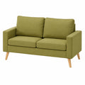 Gemütliches 2-Sitzer Sofa in Grün mit Holzrahmen