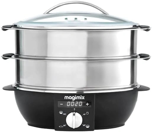 Magimix Roestvrij staal 12,2 liter Food Steamer, Art 11581EB, Zilver, 3 jaar garantie