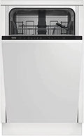 Beko, DIS28023, inbouwvaatwasser, 10 couverts, A++, compact (45 cm), LCD, koud, warm, hete lucht, 10 couverts zwart/wit