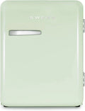 H.Koenig SWEISS Mini-koelkast, retrostijl, wit, vintage, 31 l, compact, voor levensmiddelen, dranken, cosmetica, temperatuur instelbaar 6°-15°C, 24dB