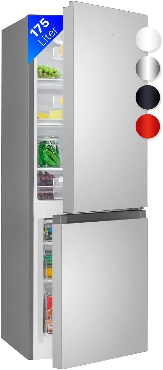 Bomann KG 320.2 koel-vriescombinatie Vrijstaand 165 l RVS, zilver