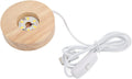 ASHATA 8 Cm LED-displaybasis, Eikenhout, Verlichte Lamp (onderkant van, beige