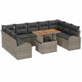 Modulares 9-Sitzer Rattan-Sofa-Set, wetterfest, für Terrasse und Balkon