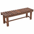 Robuste Gartenbank aus Massivholz – Wetterfester 2-Sitzer ohne Arm- und Rückenlehne, ideal für Terrasse und Balkon