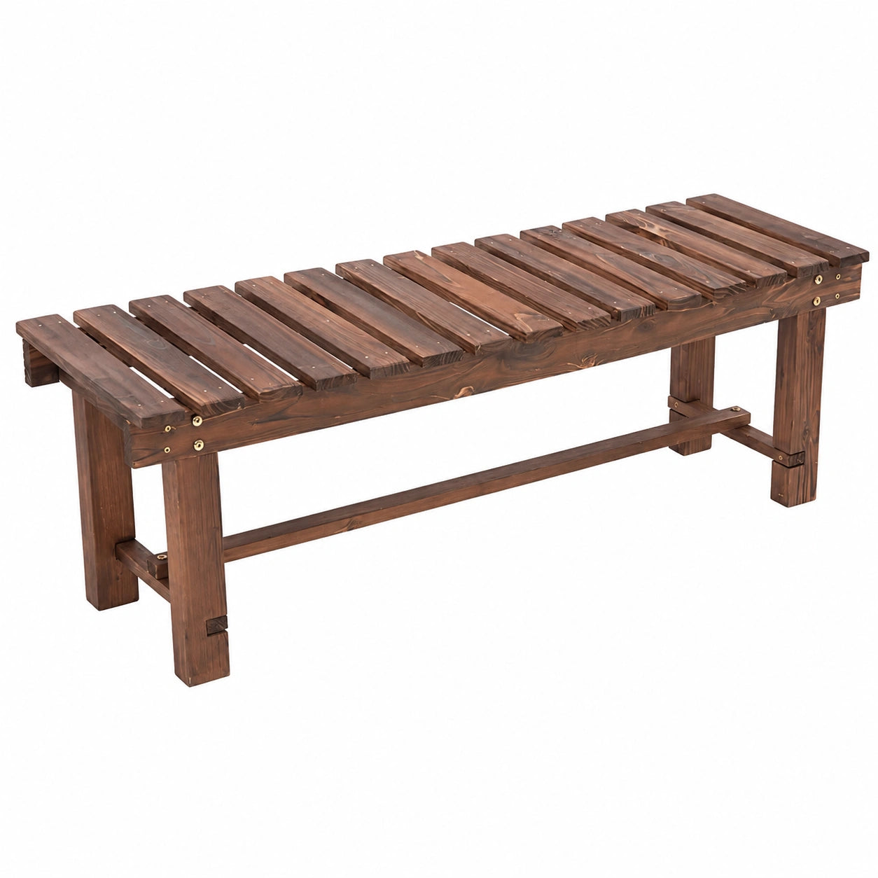 Robuste Gartenbank aus Massivholz – Wetterfester 2-Sitzer ohne Arm- und Rückenlehne, ideal für Terrasse und Balkon