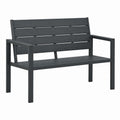 Robuste Gartenbank 120 cm aus HDPE in Holzoptik, Grau – Ideal für Garten, Park und Balkon