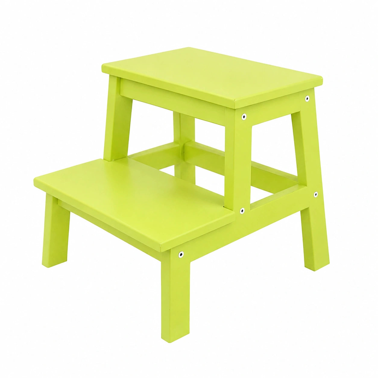 Zweistufiger Tritthocker aus Holz für Kinder und Erwachsene, ideal für Zuhause und Büro, in Grün