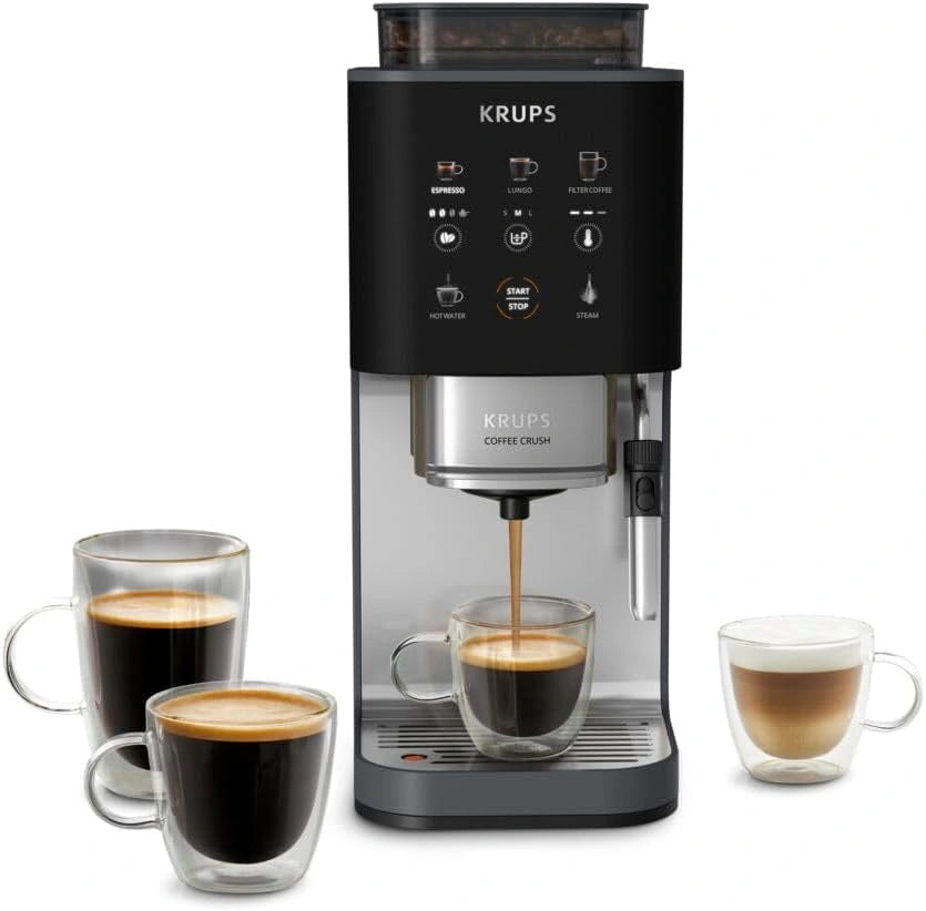 KRUPS Coffee Crush uitvoering, espresso koffiezetapparaat, slechts 15 cm breed, zwart