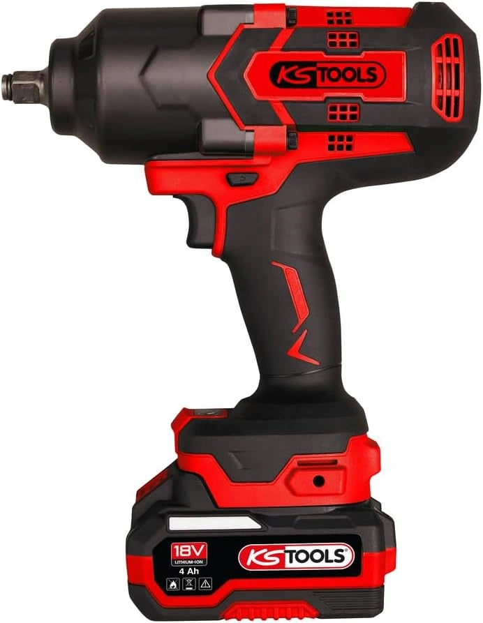 KS TOOLS, 515.4715F, Accu-slagmoersleutel, 1/2' borstelloze accu-slagmoersleutel, vermogen 18 V, 1600 Nm, 2,8 kg zonder accu