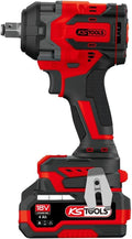 KS Tools, 515.4710F, Mini slagmoersleutel 1/2' op accu, borstelloze accu-slagmoersleutel, vermogen 18 V, 850 Nm, 1,5 kg zonder batterij, zwart