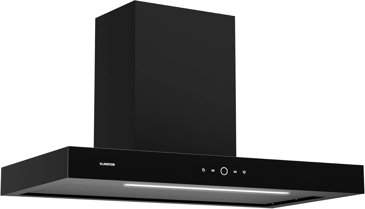 Klarstein SmartEdge Afzuigkap, 90 cm wandkap, wifi-& touch-bediening, 550 m³/uur luchtverplaatsing, A+ energie-efficiëntie, ledverlichting
