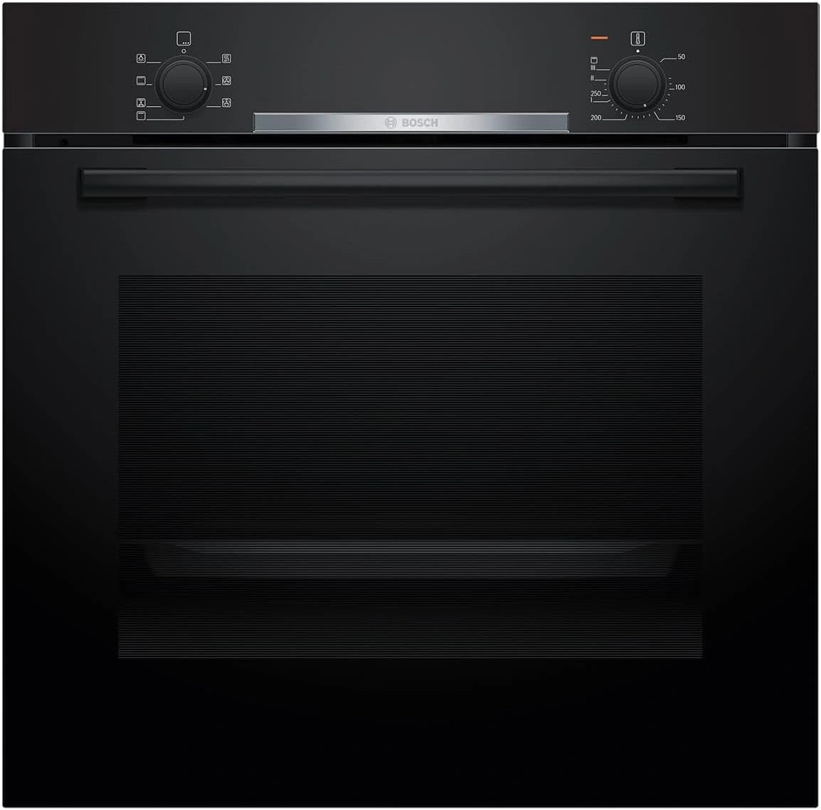 Bosch HBA510BA3 Serie 2 inbouwoven, 60 x 60 cm, 3D-hete lucht voor gelijkmatig bakken op 3 niveaus, snelle verwarming, halogeen binnenverlichting