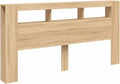 VidaXL Hoofdbord met LED 200x18,5x103,5 cm bewerkt hout sonoma eiken, beige
