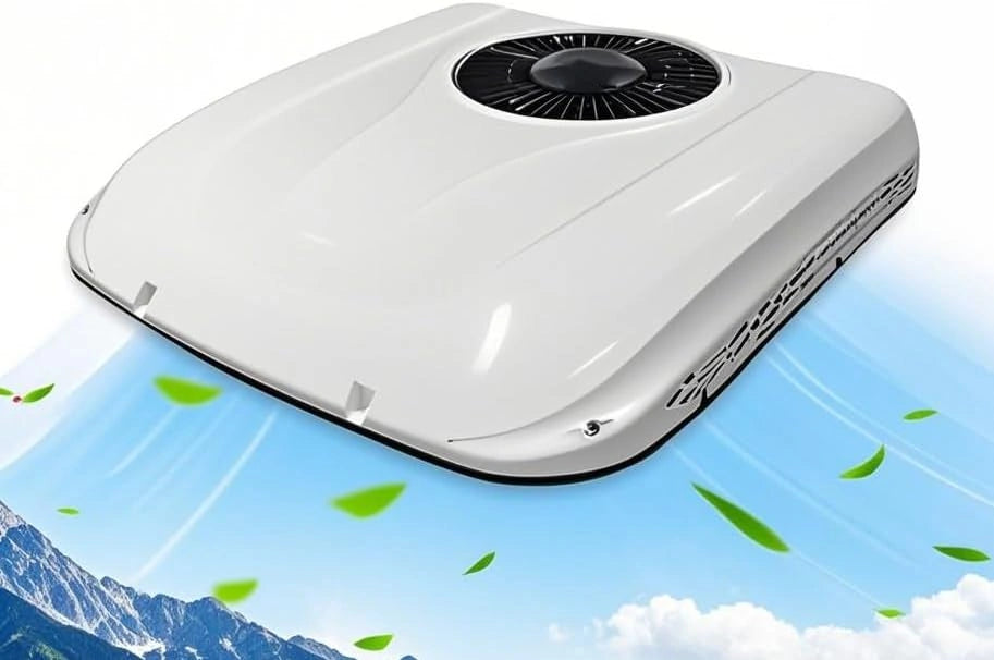SXHEYUY Laag geluidsniveau airconditioning voor campers en caravans, dakkoeling 12V/24V voor vrachtwagen, wit