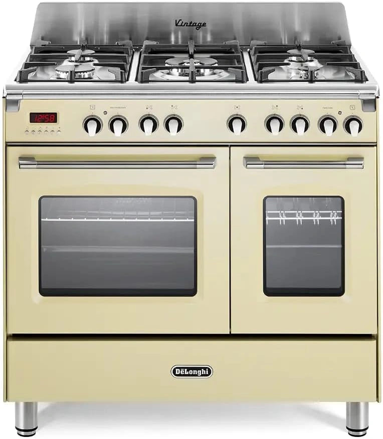 MEM 965T BX ED gasfornuis met elektrische oven, 5 branders, 90 x 60 cm, crème