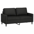 Elegantes 2-Sitzer-Sofa aus schwarzem Samt mit Metallrahmen, perfekt für Ihr Wohnzimmer