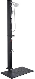 VEVOR Tuindouche op zonne-energie, 40 liter, met douchekop, hoogte 205 cm, externe zonnedouche met kraan voor voeten en zeepbakje, verstelbaar