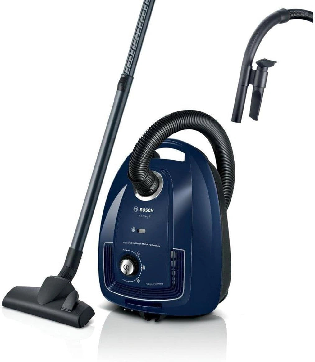 Bosch BGL38BU1 Stofzuiger 600W Blauw, Serie 4, Hygiënefilter, 79 dB, 7m Snoerlengte, Inclusief Accessoires