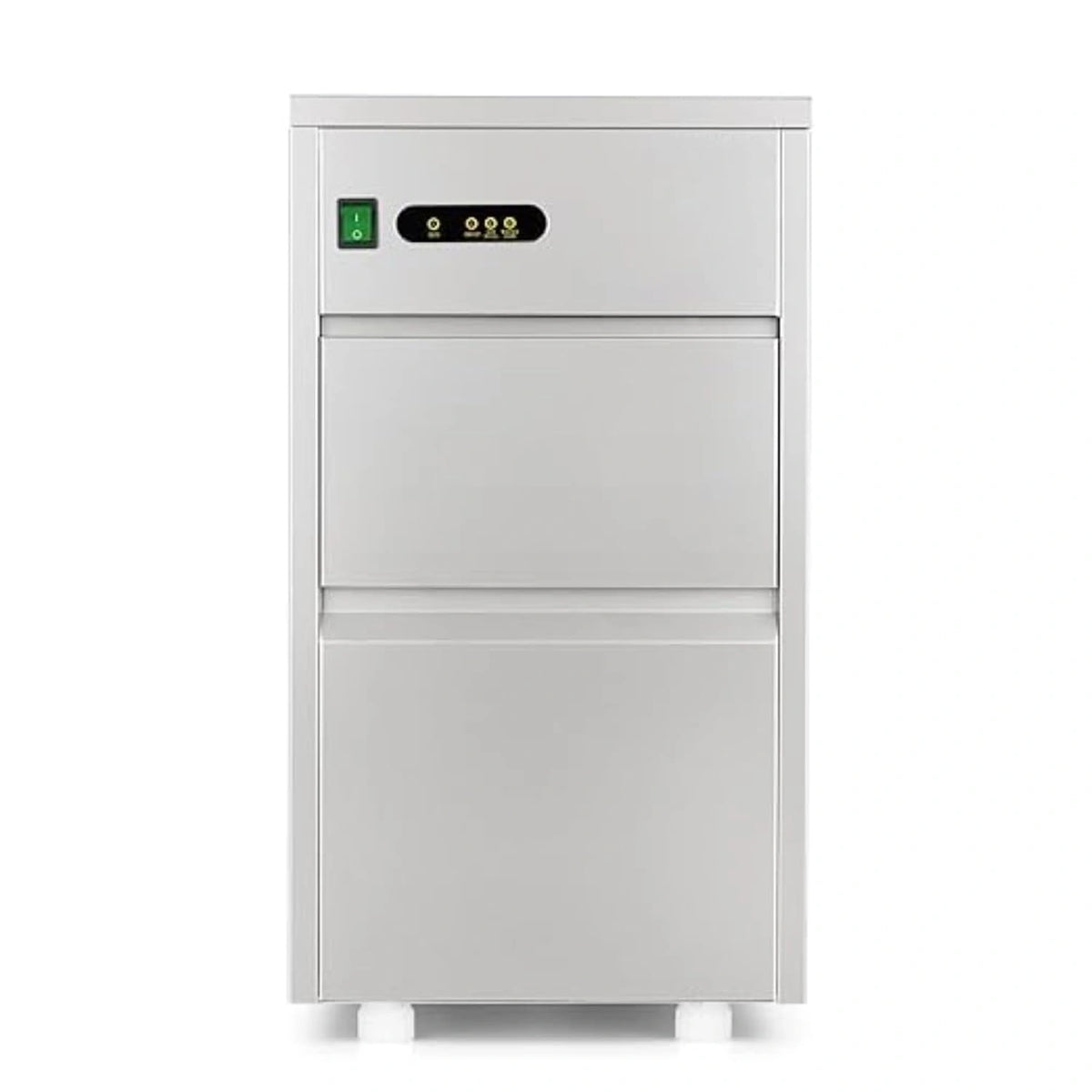 Professionele holle ijsblokjesmachine, 20 kg/24 uur, reserve 5 kg, digitale bediening, R290, zilver