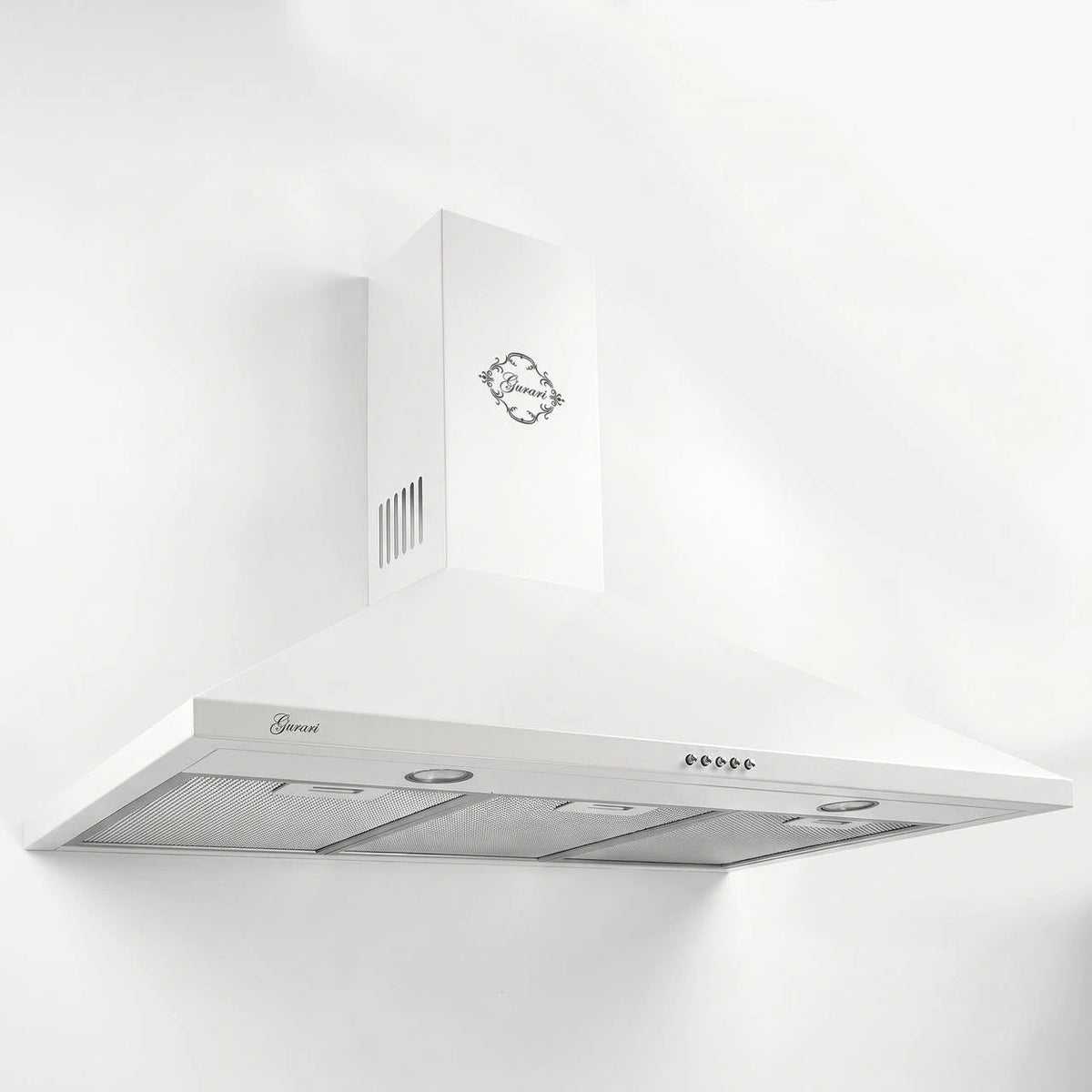 Gurari Afzuigkap 90 cm GCH C 147 WH 9 N, Wandkap Wit, Krachtige motor 1000 m³/u, Afzuigkap Afzuigkap Afvoer & Convectie, LED-verlichting