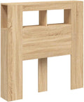 VidaXL Hoofdeinde met LED 100x18,5x103,5 cm bewerkt hout sonoma eiken, beige
