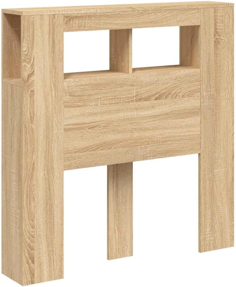 VidaXL Hoofdeinde met LED 100x18,5x103,5 cm bewerkt hout sonoma eiken, beige