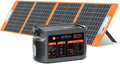 FlashFish 300 W draagbaar powerstation met zonnepaneel 100 W, 179,2 Wh LiFePO4-accu, snel opladen 0-80% in 1 uur, EPS-functie