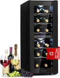 Klarstein Shiraz Wijnkoelkast Zwart, 12 flessen, 1 zone, vrijstaand