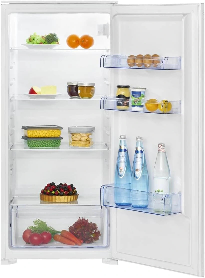 Bomann, Inbouwkoelkast 199 liter Wit VSE7811 met LED-verlichting, Elektronische bediening, Superkoeling, Geluidsalarm, 4 Glazen Planken, Groentelade