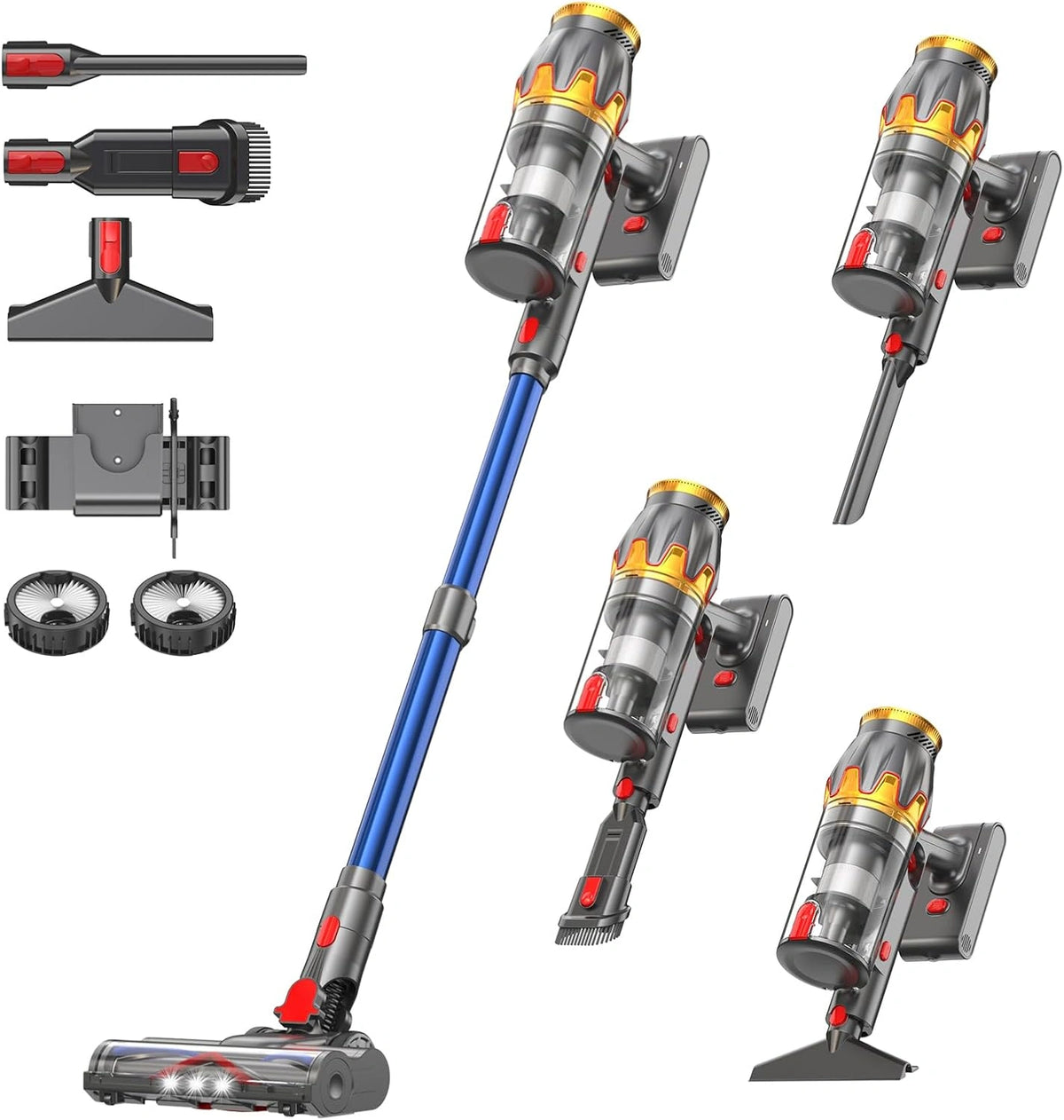 K10 Draadloze Stofzuiger 650W/55KPa/80 Min Automatische Modus, grijs