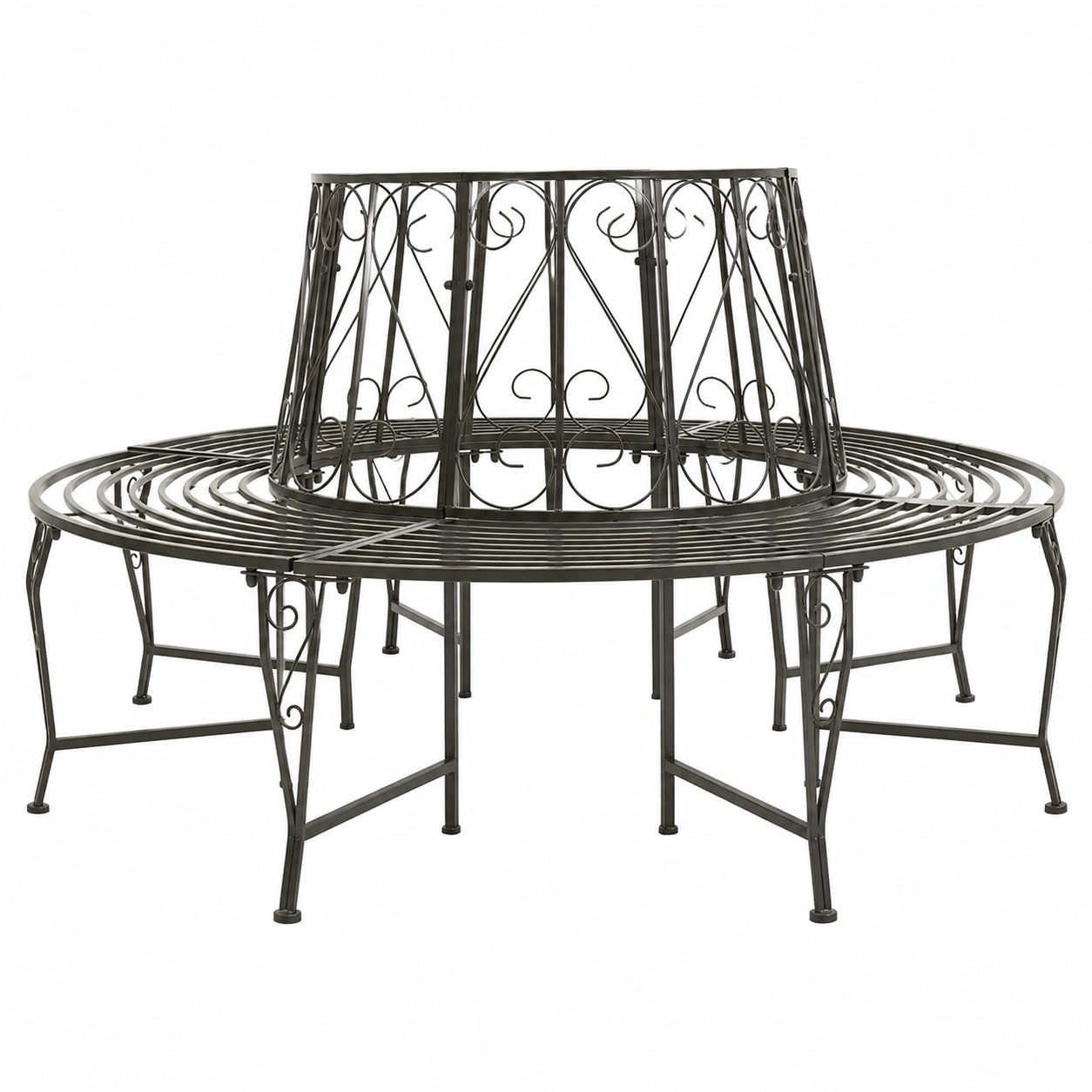 Gecheer Rundbank 160 cm aus Stahl für Garten, Park und Balkon