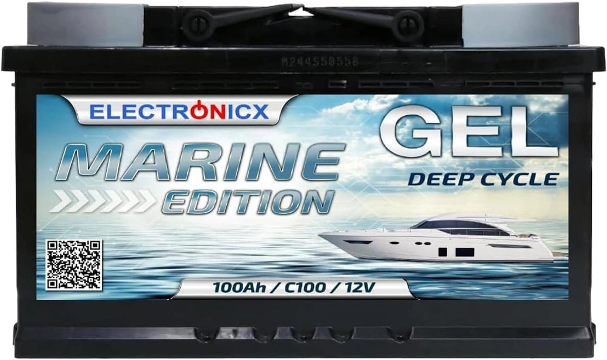 Electronicx GEL verbruiksbatterij 12V / C100 / 100Ah, 100 Ah GEL-accu camper, boot, caravan, bestelwagen & vrijetijdsbatterij Marine uitvoering