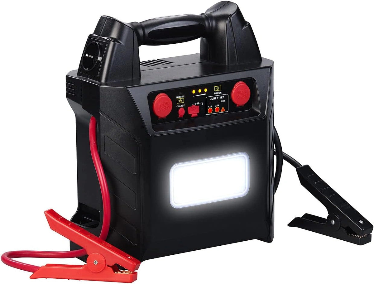 Revolt powerstation: Auto startondersteuning, voor 12/24 volt, 230V stopcontact, 2x 12 V sigarettenaansteker (auto startkabel, powerstation 230v