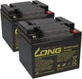 Reserveaccu voor Otto Bock AGM VRLA elektrische rolstoelen, 2 x Kung Long 12 V 50 Ah, loodaccu cyclusbestendig, zwart