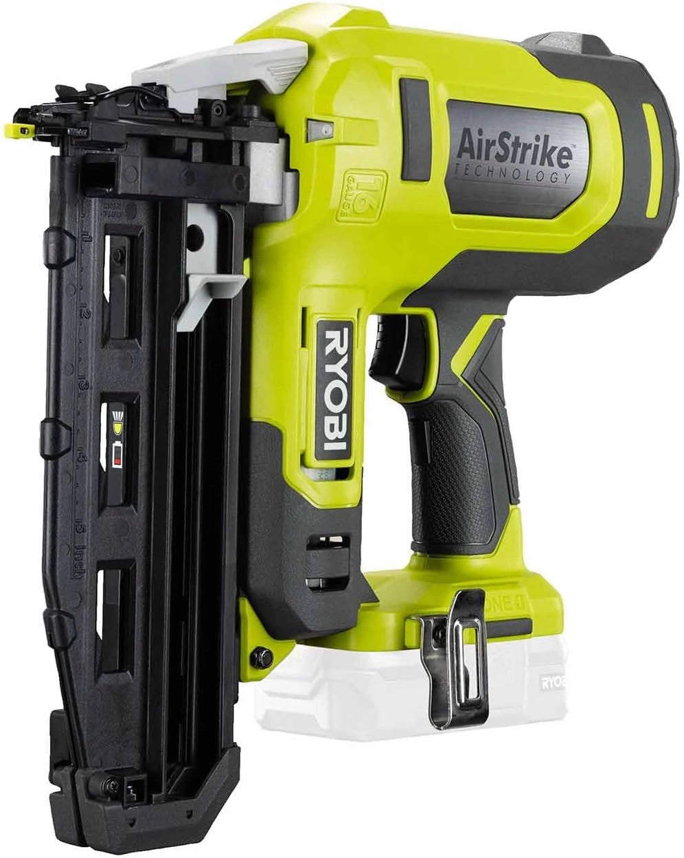 RYOBI, 16 g perslucht 18 V One+, punt 19, 64 mm, kop 1,6 mm, oplader 100 punten, levering met 500 punten, 2 beschermkappen voor materialen