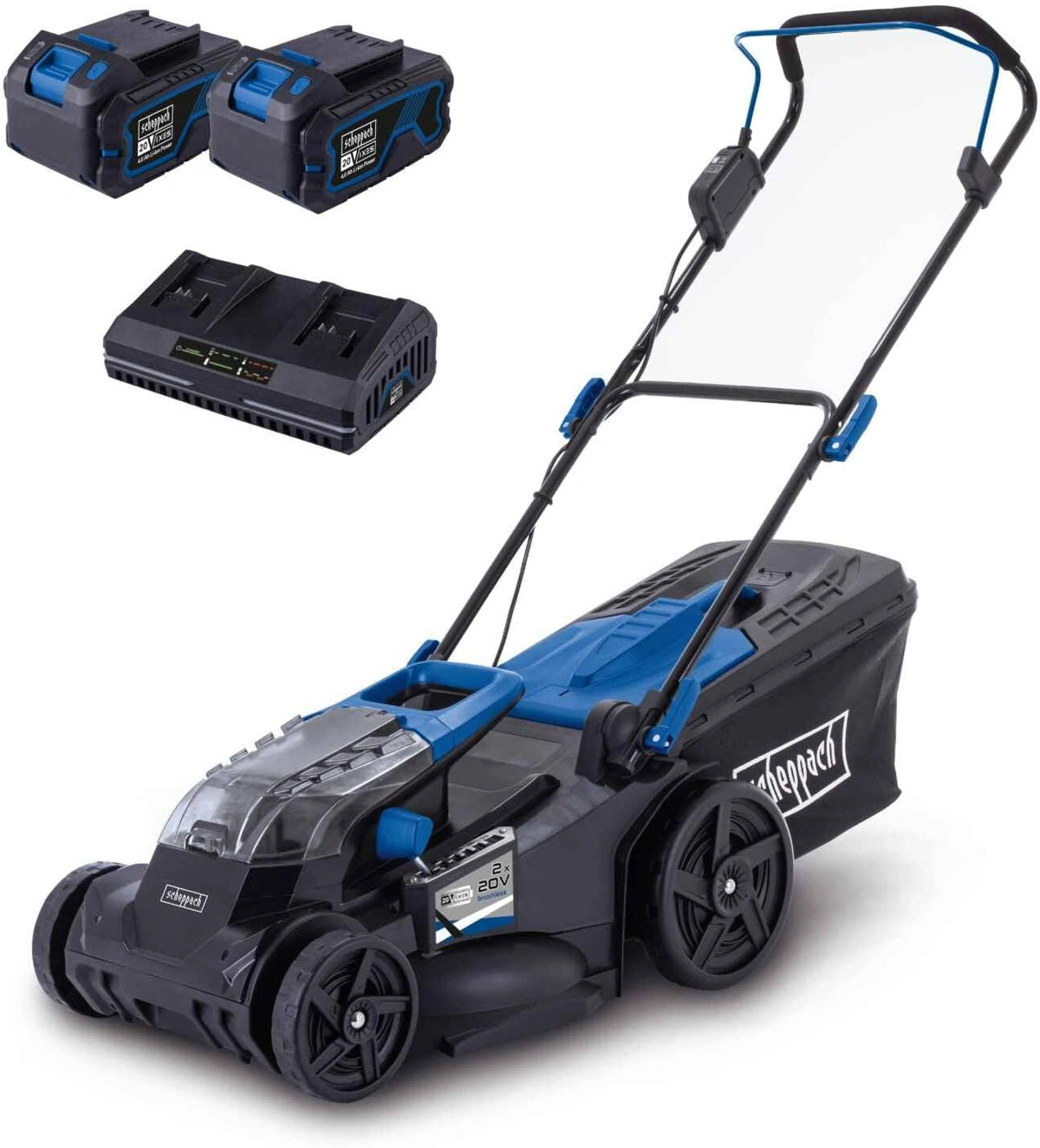 Scheppach BC-MP430-X Accu-grasmaaier met accu en oplader, zwart