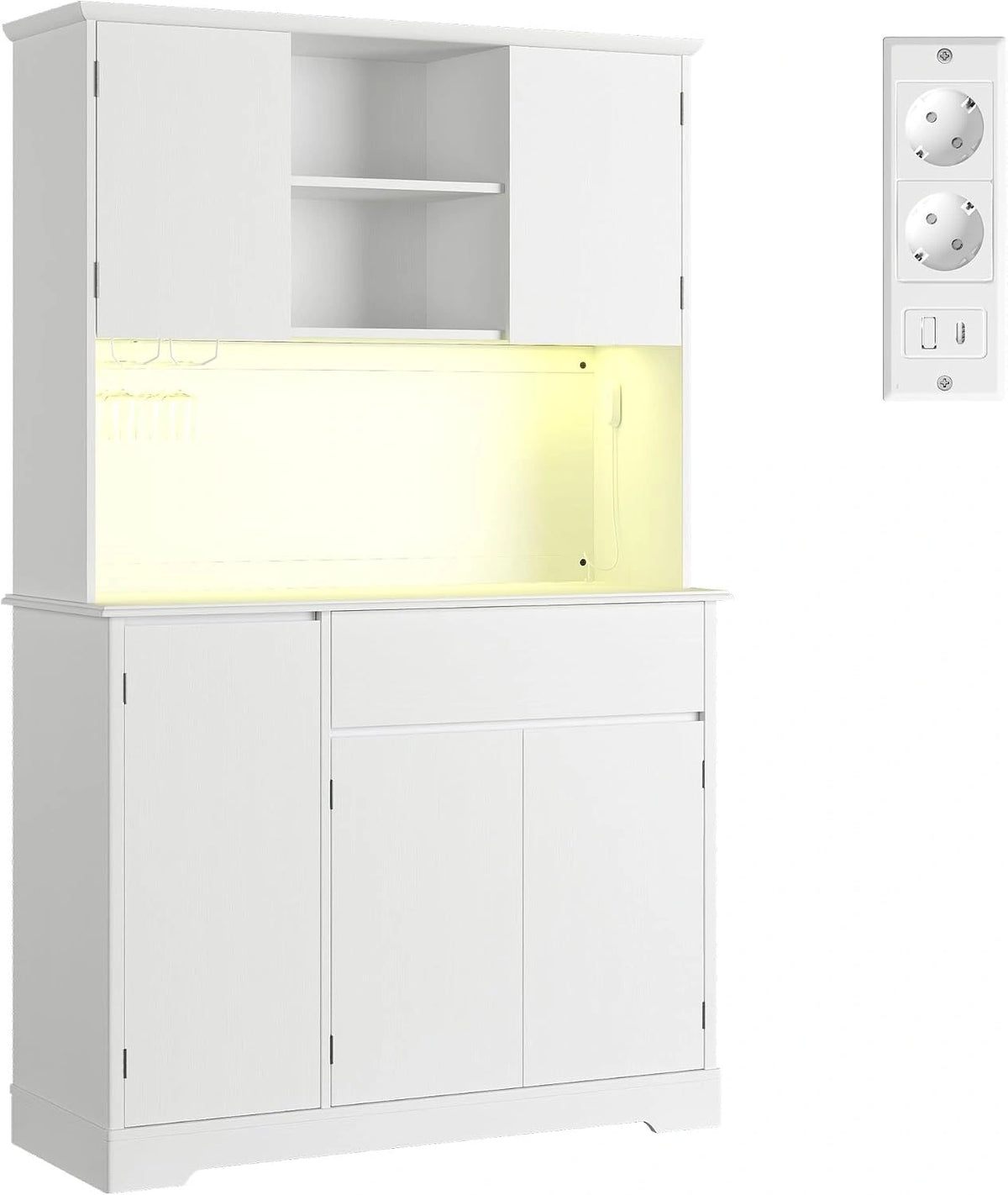 Xbro Keukendressoir, wit, keukenkast 5 deuren, 107 x 40 x 172 cm