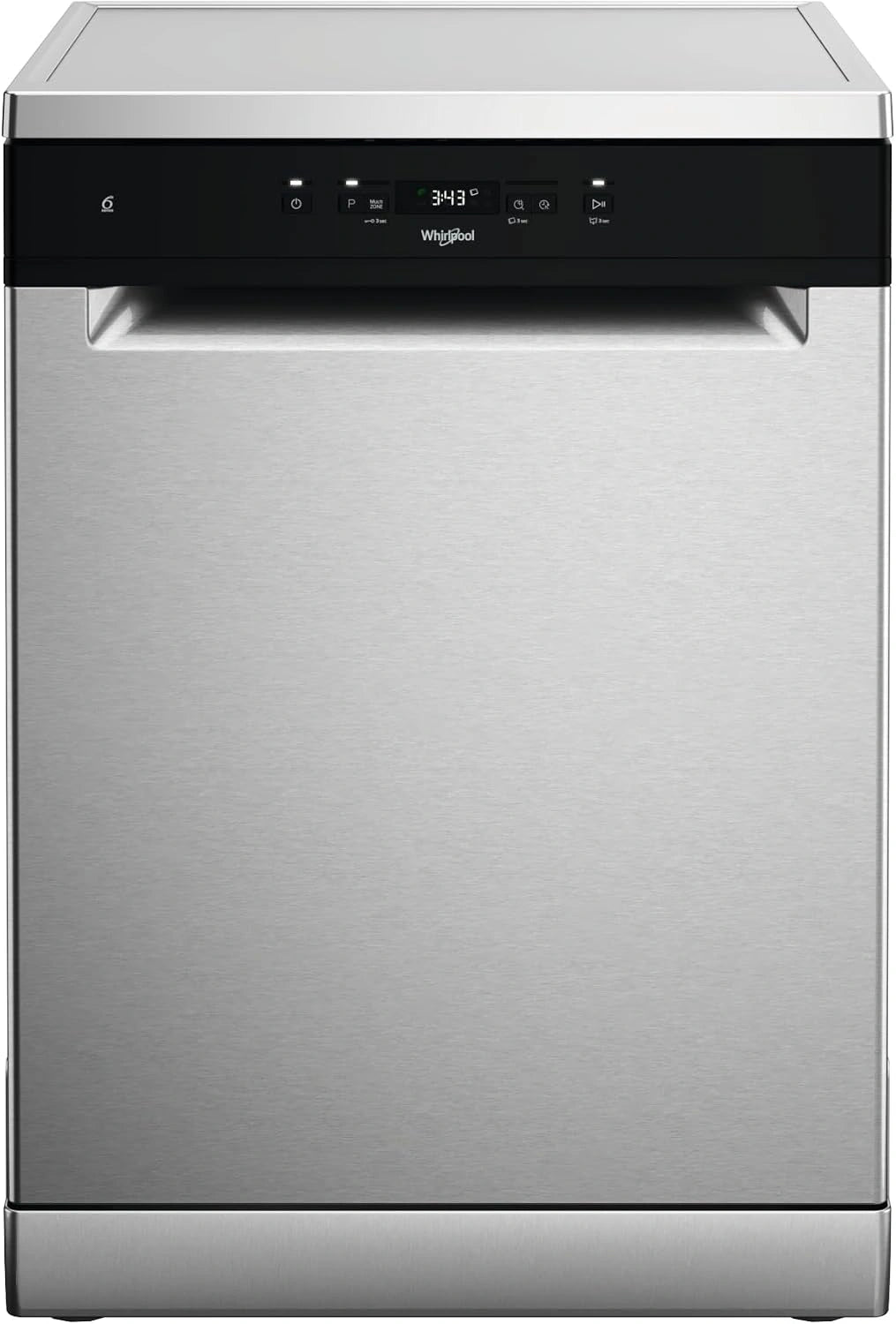 Whirlpool WH4FFA14BN6X, Vaatwasser, vrijstaand, 14 cijfers, energieklasse A, 6. Sinn, Multizone, derde mand, NaturalDry, verstelbare mand