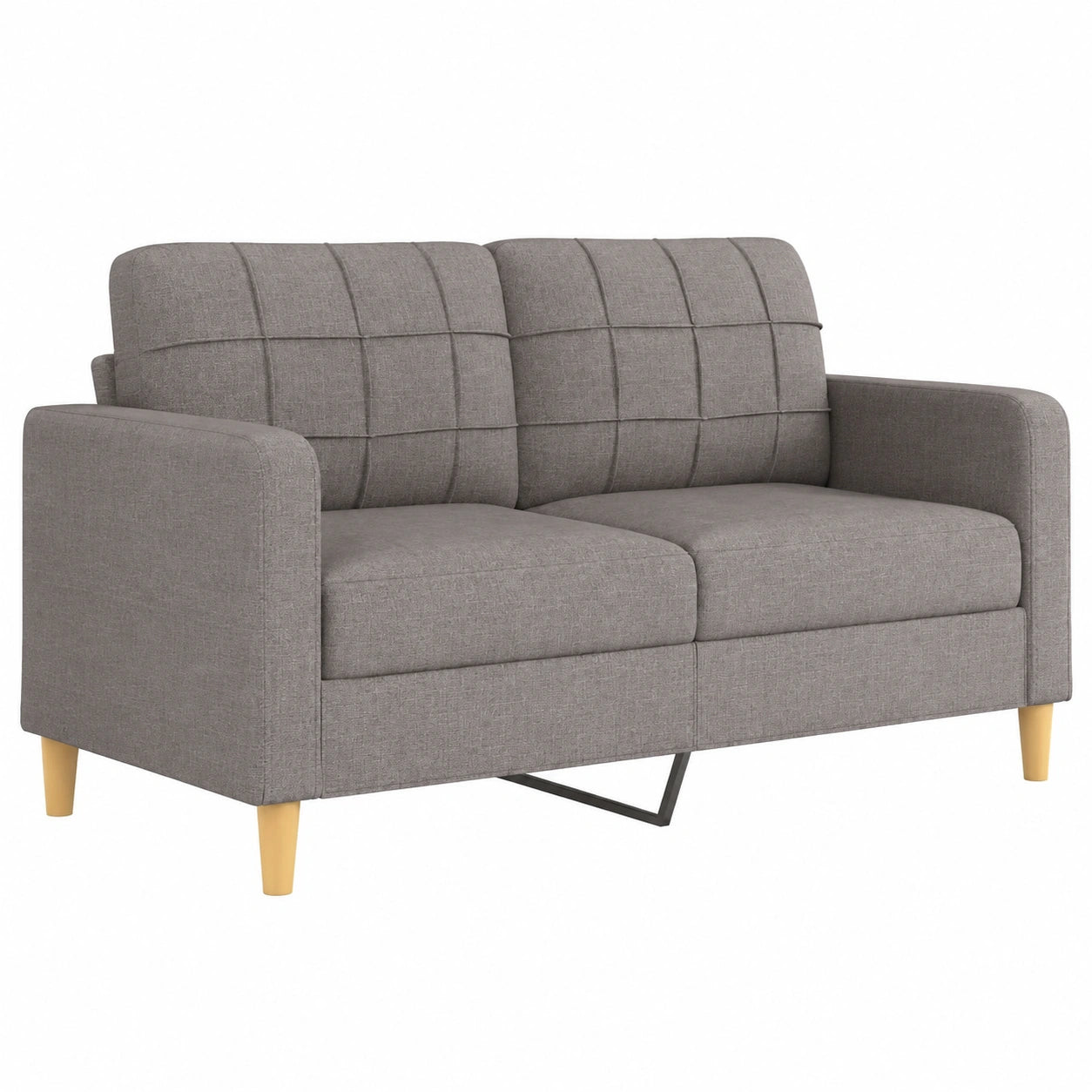 Willood Zweiersofa in Taupe - Polstercouch mit Metallrahmen, 140 cm