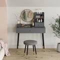 Vicco Kaptafel set met kruk 'Mirela', Grijs, 90 cm