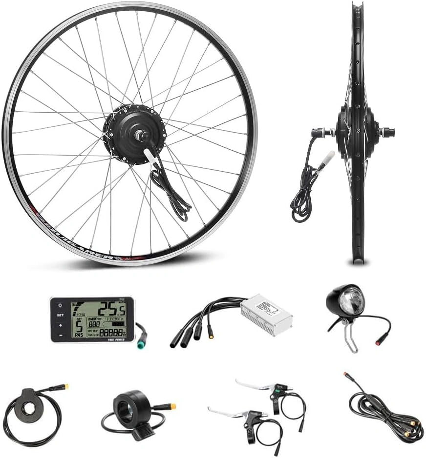 SEASON 20/24/26/28/700C inch e-bike ombouwset 36 V 250 W borstelloze transmissie voorwiel naafmotor, elektrische fiets conversie kit, grijs