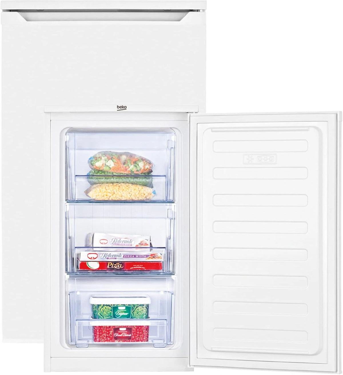 Beko FS166020 Mini-vriezer, 65 liter, staal, wit