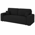 Modernes Schlafsofa mit Bettkasten, Bonellfederkern & Cordbezug, große Liegefläche, Schwarz