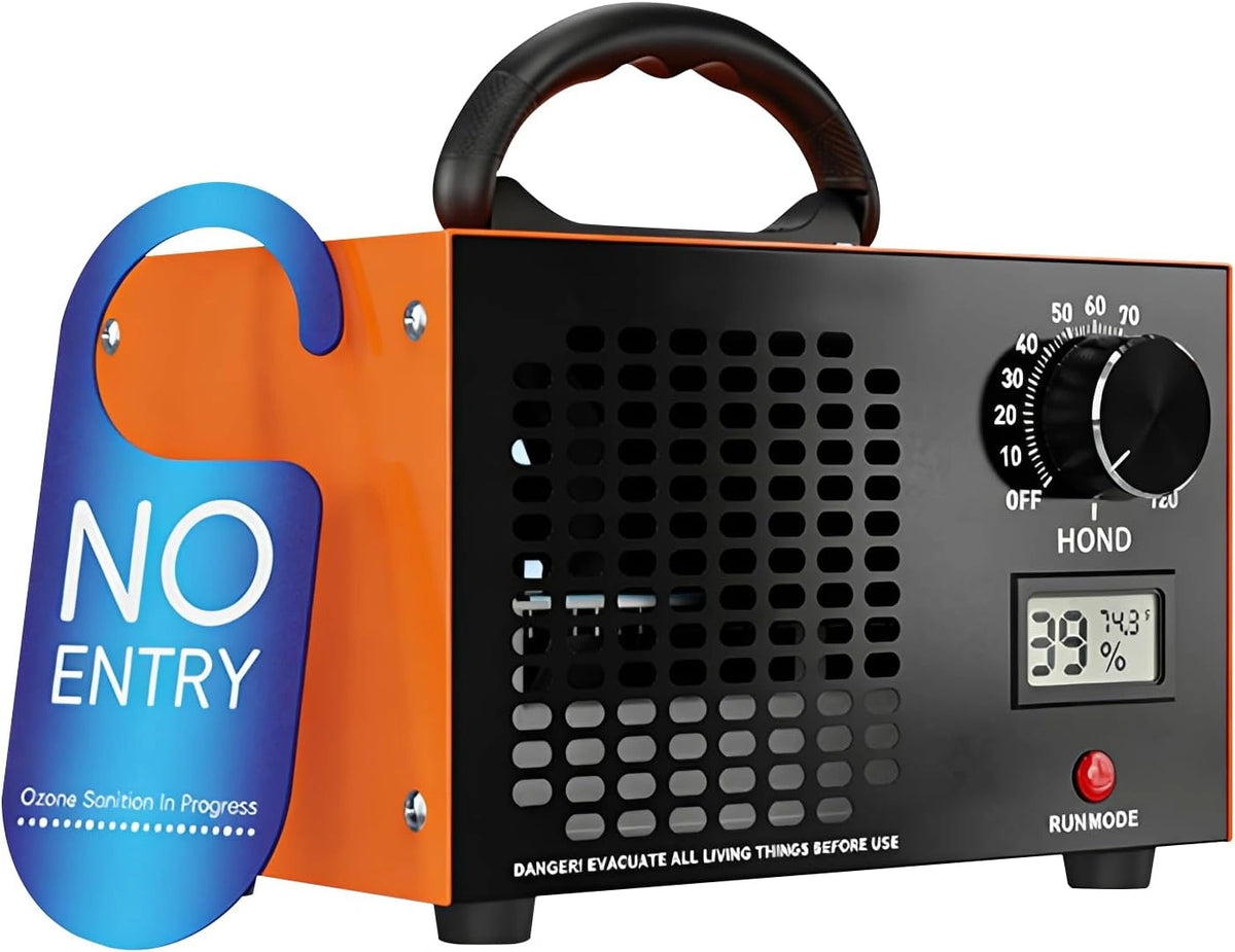 Ozongenerator, 60.000 mg/h, luchtreiniger met timer, lcd-scherm, voor, zwart