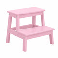 Zweistufiger Holztritt für Kinder und Erwachsene, Ideal für Zuhause und Büro, Rosa