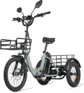 AG1 Pro Elektrische driewieler voor volwassenen, 48 V, 20 Ah, 150 km bereik, e-bike, vouwfiets, vrachtfiets, NFC, achteruitversnelling, wit