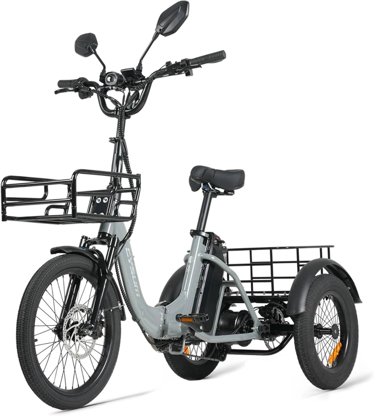 AG1 Pro Elektrische driewieler voor volwassenen, 48 V, 20 Ah, 150 km bereik, e-bike, vouwfiets, vrachtfiets, NFC, achteruitversnelling, wit
