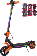 E-scooter elektrische scooter voor kinderen, elektrische scooter dubbele vering met kleurrijke regenboogverlichting en LED-scherm, 12 km bereik