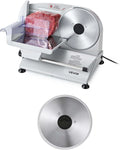 VEVOR, Vleessnijmachine, 7,5 inch elektrische vleessnijmachine met 2 SUS420-messen en 0-0,5 inch verstelbare dikte